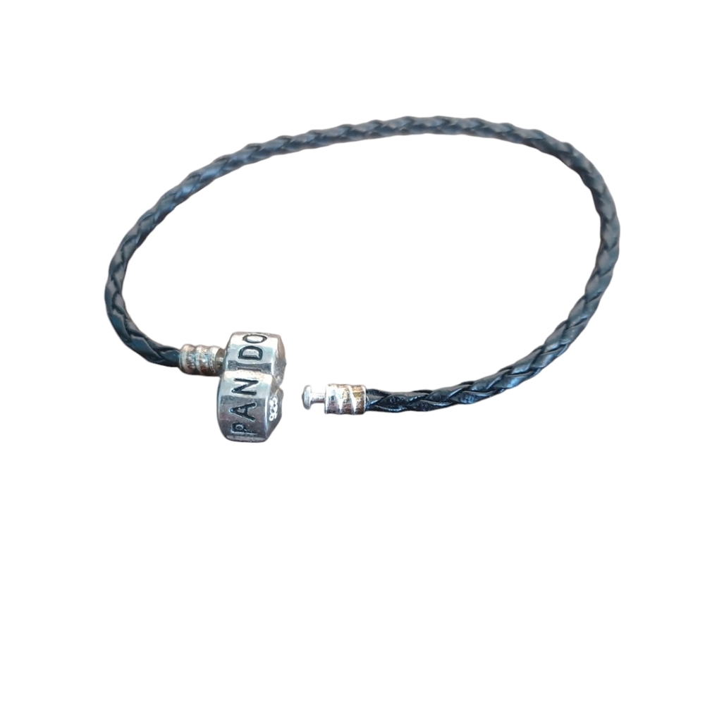 Pandora Moments Braided Leather Clasp Bracelet 6086